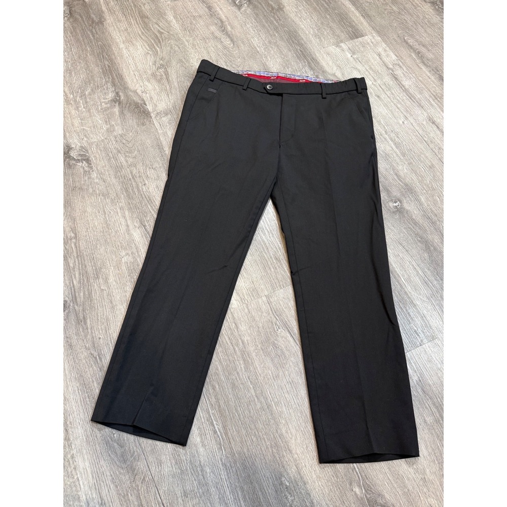 Meyer Trousers Mens 35x26 Black Excellent Wool Blend Stretch Dress Pants